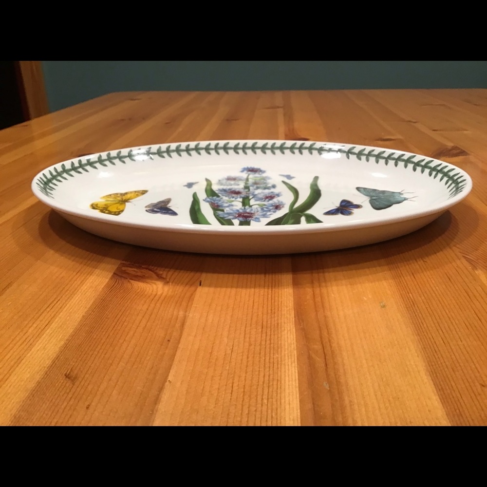 PORTMEIRION BOTANIC GARDEN OVAL PLATTER EASTERN HYACINTH BUTTERFLIES - Picture 3 of 6